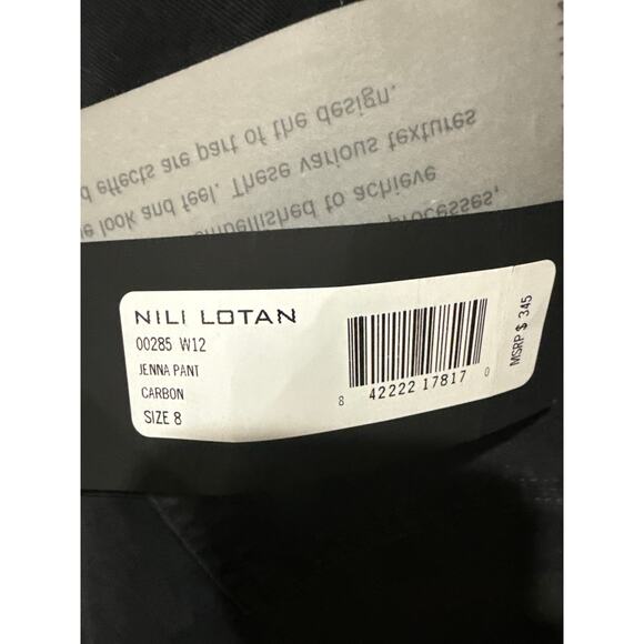 Nili Lotan Jenna Slim Crop Stretch Twill Pants Size 8 New with Tags - Picture 9 of 9